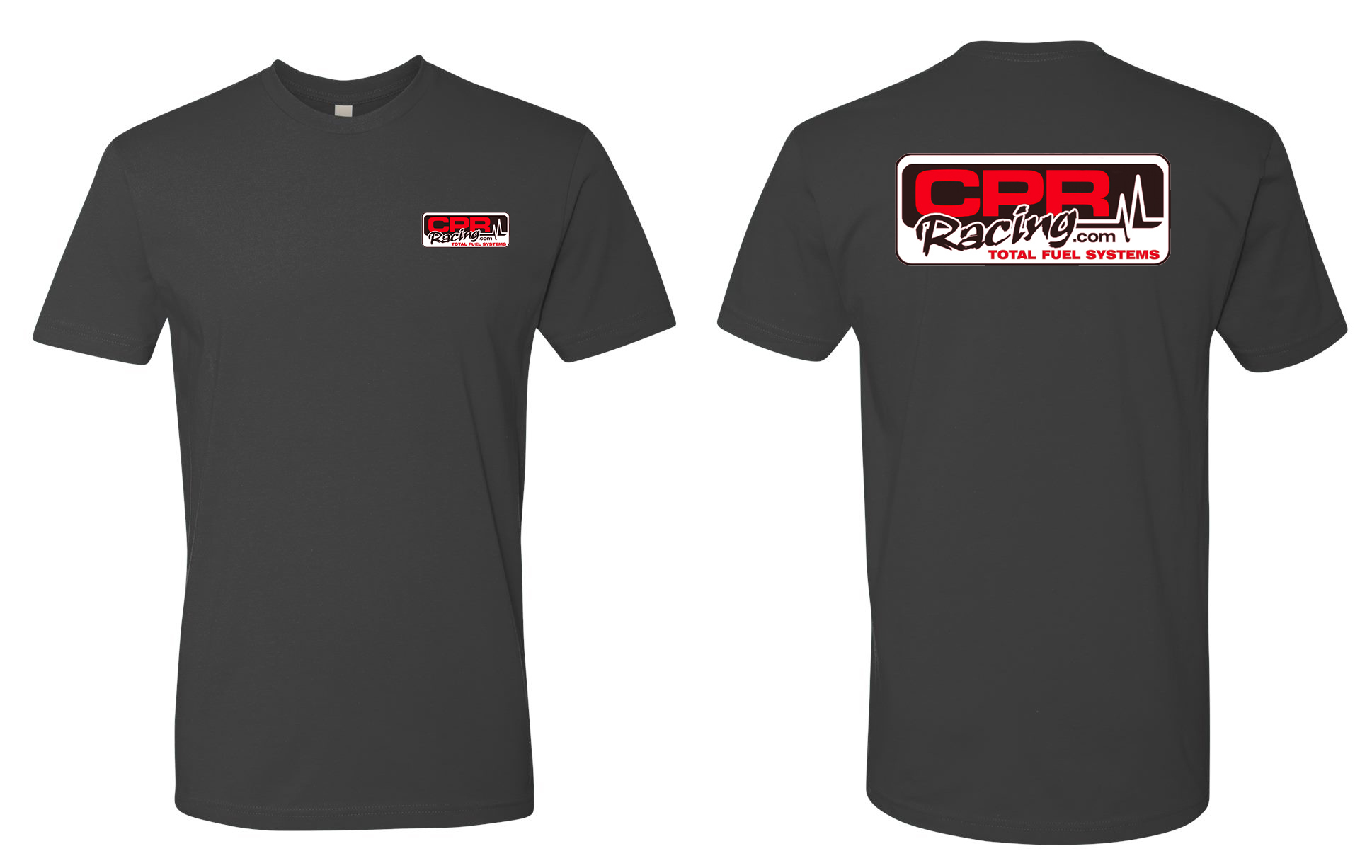 Heavy Metal Grey Mens Front and Back CPR Racing Grey T