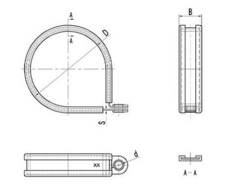 P-type hose clamp diagram
