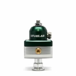 Universal CARB Adjustable Fuel Pressure Regulator Blocking Style Mini 1-3 psi (1) -6AN Inlet (2) -6AN Outlets Green FUELAB